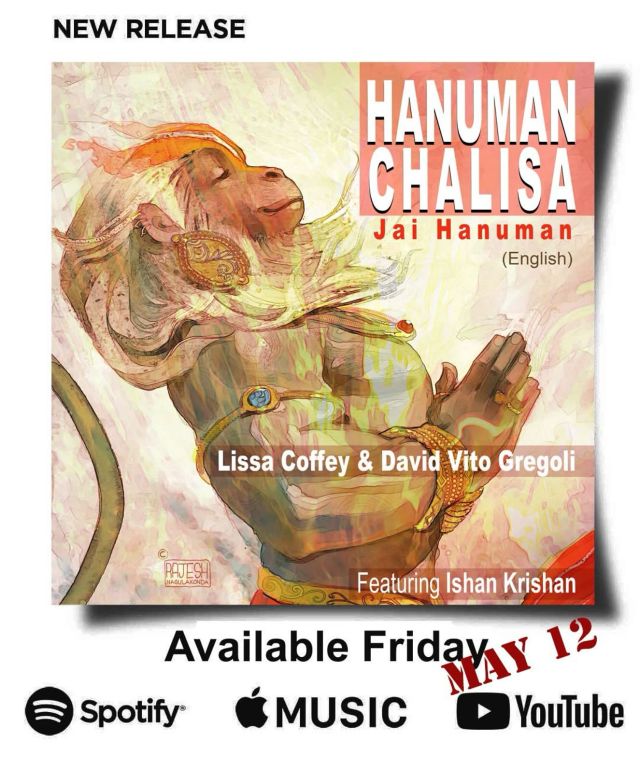 Mark your calendars! Hanuman Chalisa-Jai Hanuman (English) is coming out May 12!! Super excited for the Chalisa to be experienced in this way. Music by @vitogregoli 🐒🎶🙏💕🥰 #kirtan #bhajan #hanuman #devotion #bhakti #karmayoga #jaisriram